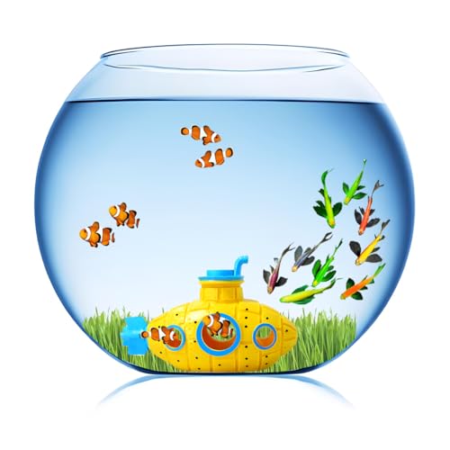 Aquarium Decorations Submarine Fish Tank Decor with Submarine, Fish Tank Accessories for Betta Fish, Cute Aquarium Ornament, Yellow - color: Submarine Yellow
