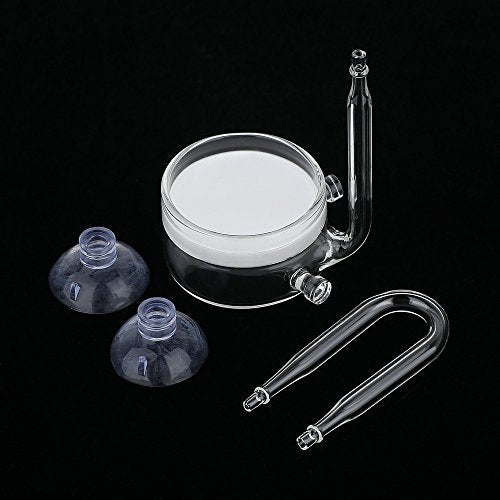 CO2 Diffuser Glass Reactor with U Shape Connecting Tube for Pollen Aquarium Plants Tank(CO2 Diffuser-Large Flat-Bottomed) - color: CO2 Diffuser-Large Flat-Bottomed