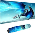 Blue Dragon Customized Large Extended Gaming Mouse Pad with Stitched Edges and Non-Slip Rubber Base,Suitable for Office and Home Use,31.5x15.7 Inches - color: Blue Dragon