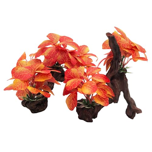 M2cbridge Artificial Fish Tank Plants Aquarium Plant Aquatic Water Grass Foreground Decor(2PCS Large Colorful) - color: 2pcs Large Colorful