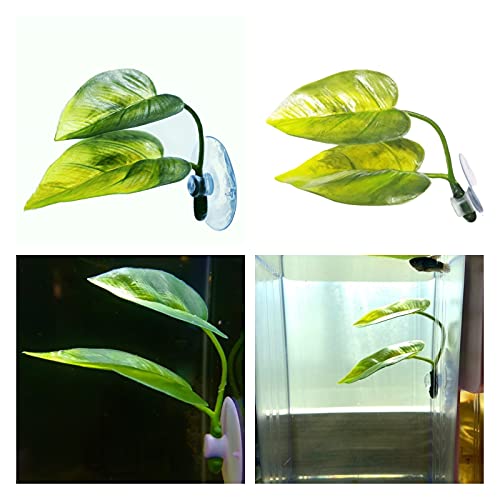 Betta Fish Leaf Pad Simulating The Natural Habitat for Betta Spawning Grounds Breeding Resting Bed Plastic Suction Cup (1 Pcs)
