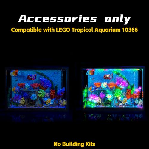BrickBling LED Light Compatible with Lego Tropical Aquarium 10366, Decoration Lamp Compatible with Lego Tropical Fish Tank- Excluding Model (Colorful Version Light) - style: Colorful Version Light