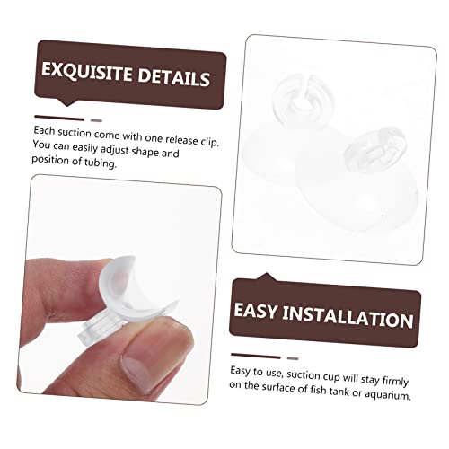 HANABASS 25pcs Clamp Cups for Fish Tank Airline Holder for Aquariums Strong Easy to Install for Clean