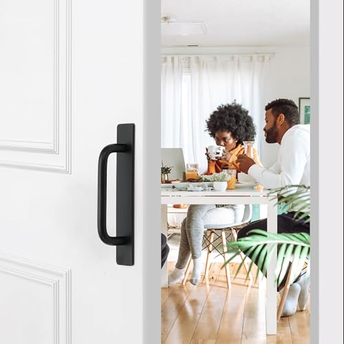 2 Pack Adhesive Handles Self Stick Instant Cabinet Handles 5.83" Stick on Cabinet Handles Drawer Push Pull Handles Helper Sliding Screen Door Handles for Sliding Closet Window Wardrobe - Black - color: Black, size: 5.83 In Length