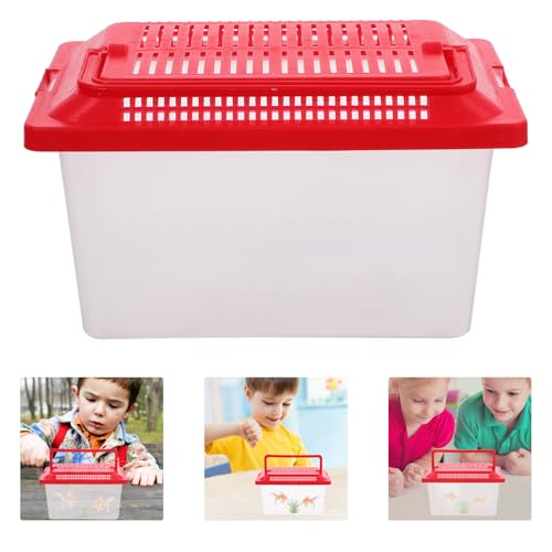 ERINGOGO Portable Fish Tank and Turtle Habitat Breeding Box, Pp Plastic Handheld Aquarium, Impact-Resistant 18x11x11cm for Small Pets and Reptiles Transportation
