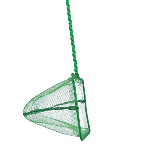 Lpraer 4in 5in 6in Aquarium Fish Net Green Fine Mesh Nylon Net Collection with 11" Long Handle Square Quick Catch Fish Net for Fish Tank - color: Green, size: 6PCS 4，5，6"