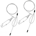 Soulchen 2 Pcs 3ft Heavy Duty Fish Stringer with Shark Clip Stainless Steel Cable Fish Holder Spearfishing Stringer for Scuba Diving Freediving Spearfishing Kayak Fishing and Game - color: Clear