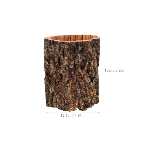 Homoyoyo Natural Cork Bark Round Reptile Hideout-Hollow Tree Trunk Climbing Hide-Wooden Terrarium Decor Shelter Cave for Gecko Lizard Snake Hermit Crab Habitat Accessories-Rainforest Terrarium - color: Light Brown