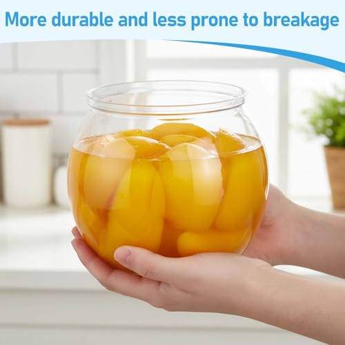 Mini Plastic Fish Bowl, 50 oz Decorative Fish Bowls Unbreakable Plastic Betta Fishes Tank Clear Round Desktop Vases Bowls for Home Decor, Centerpiece Vases, Candy, Party Favors (Style 2)