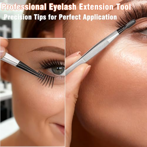4 Pcs Rubber Tip Tweezers Set, Non-Scratch PVC Coated Tips - Fine Point, Flat & Bent Head Tweezers for Crafts, Jewelry Making, Electronics, Eyelash Extensions