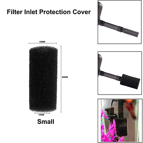 Pre-Filter Sponge Aquarium Filter Intake Cover Aquarium Filter Sponge Foam Rolls Compatible Filter Accessories Replacement Aquarium Filter Media for Fish Tank, Small Hole - size: Hole Diameter: 1.0cm/0.39 inch