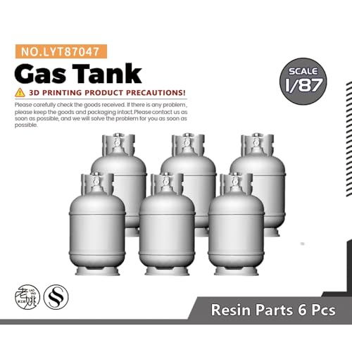 MRY-SFW XJT87047 1/87 HO Scale Miniature Factory Building Military Car Railroad Track Accessory Props Diorama Scenery Propane Gas Tank for Model Railroads Display Prop