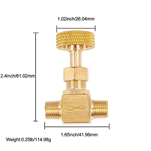 2 Piece Heavy Duty Brass Instrument Replacement Control Needle Valve 1/4" Npt Male X 1/4" Npt Male Connection - size: 2 PCS 1/4 " Male * 1/4"Male needle valve