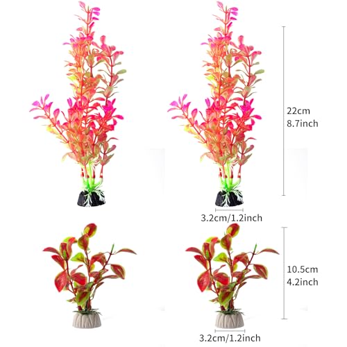 COMSUN 25 Pack Artificial Aquarium Plants, Small Size 4 inch Approximate Height Fish Tank Decorations Home Décor Plastic Blue - color: Blue