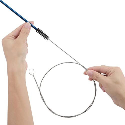 25 Inches Flexible Tube Brush, Extra Long Straw Brush, Pipe Cleaner Brush for Cleaning Straw, Feeding Tube, Siphon Hose, Drain Clog, 4PCS (Black) - color: Black