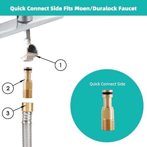 Universal Fit Kitchen Faucet Sprayer Attachment/Hose/Holder Set Compatible with Moen/Delta Faucet Sprayer Replacement, Kitchen Sink Side Sprayer Head, Chrome - color: Chrome