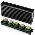 RooTrimmer 10 Pack Plastic Windowsill Saucer (17"x3"x1.5"), Rectangular Window Sill Plant Pot Trays with Removable Drainage Hole, Thick Plant Saucer Tray for 2.8 inch (7CM) Flower Nursery Pots (Black) - size: Trays (17"x3"x1.5") for 2.8 Inch Pots-10 Pack