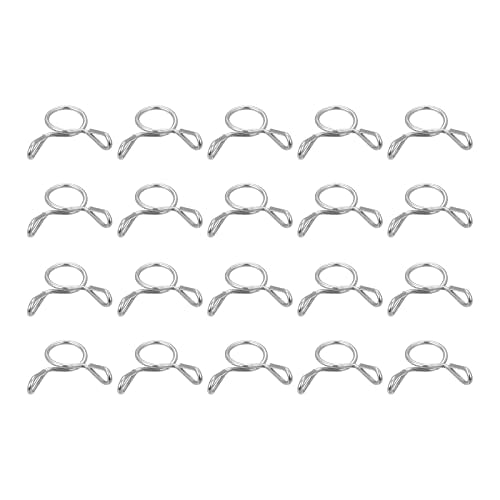 uxcell Fuel Line Hose Clips, 20pcs 7mm ID Fit 8-8.5mm OD Hose 304 Stainless Steel Water Pipe Air Tubing Spring Hose Clamps for Motorcycle Scooter - size: 7mm