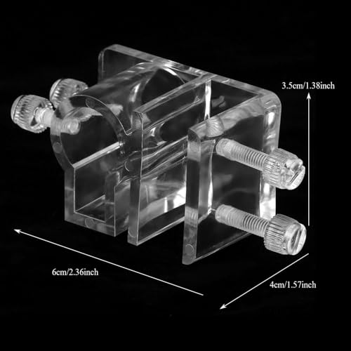 2Pcs Transparent Acrylic Aquarium Hose Clamp Holder Tube Clip for 12-18mm Pipes No-Suction Mount for Fish Tank Wall 5-15mm