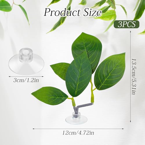 Thinp 3 Pack Betta Fish Leaf Pad, Betta Leaf Hammock Fish Tank Decorations Aquarium Decor Simulating The Natural Habitat for Sleeping Resting Hiding Playing Breeding with Plastic Suction Cup
