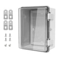 ABS Plastic Dustproof Waterproof IP65 Junction Box Hinged Shell Universal Electrical Project Enclosure Gray, with PC Transparent Clear Cover 8.7 x 6.7 x 4.3inch(220 x170 x110mm) - size: 8.7" x 6.7" x 4.3"