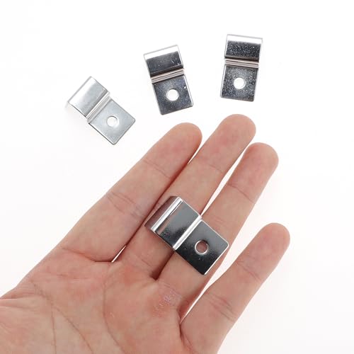 4 Pcs Aquarium Lid Clips, 12mm Aquarium Cover Support Clamps, Aquarium Cover Holder Lid, Stainless Steel Aquarium Tank Cover Clamps Set, Silver Tone