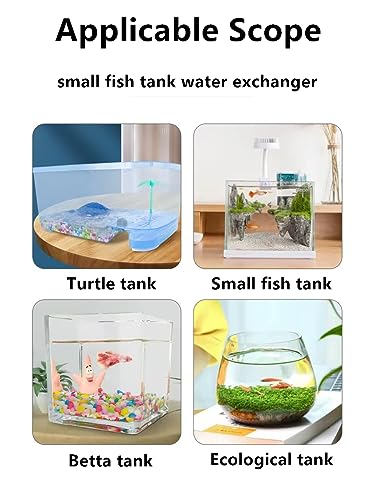 Fish Tank Cleaner and Aquarium Water Changer Siphon with a Thinner Water Tubing，Gravel Vacuum for Aquarium Kit，Perfect for Cleaning Small Fish Tank (Extrusion Type)