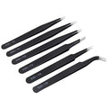 6PCS Precision Tweezers Set, Upgraded Anti-Static Stainless Steel Curved of Tweezers, for Electronics, Laboratory Work, Jewelry-Making, Craft, Soldering, etc, by kaverme. - style: 6pcs
