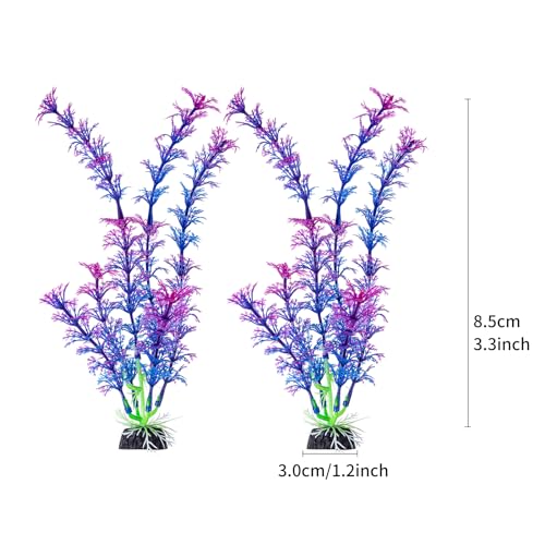 COMSUN 25 Pack Artificial Aquarium Plants, Small Size 4 inch Approximate Height Fish Tank Decorations Home Décor Plastic Blue - color: Blue