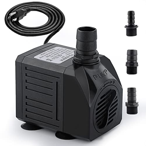 Aquarium Submersible Fountain Pump: 30W 550GPH Adjustable Quiet Water Pumps with 7.2ft High Lift for Small Pond | Waterfall | Outdoor | Statuary | Hydroponic (550GPH) - size: 550GPH 30Watt