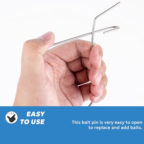 Stainless Steel Bait Pin Combo 4.5" for Rigging Bait in Crab Trap, Silver