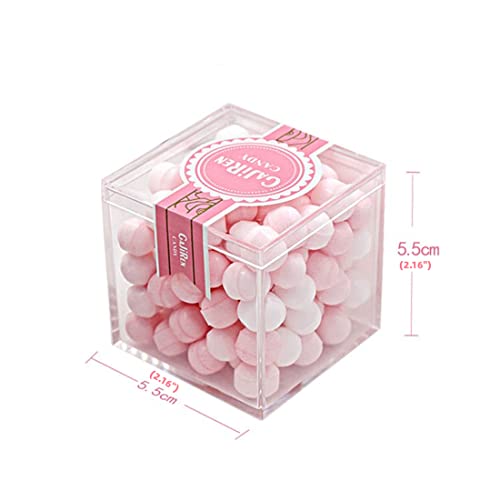 Acrylic Candy Box 2Packs Clear Boxes with Lids Acrylic Display Square Cubes Lucite Boxes for Birthday Party Favor - size: 2.2 x 2.2 x 2.2 Inch