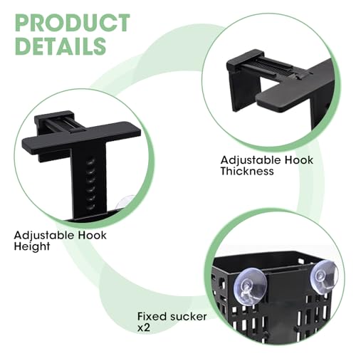 2 Pcs Upgraded Aquarium Plant Holder, Adjustable Hooks and Suction Cups Fish Tank Plant Holder, Fish Tank Aquaponic Cultivation and Aquascape Decorations