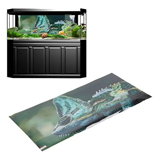 Aquarium Background PVC 3D Effects Fish Tank Decoration Picture, Self Adhesive Aquarium Sticker with Realistic Design, Non Durable Background for Freshwater (91 * 50CM) - size: 91*50CM