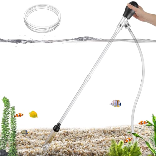 Aquarium Gravel Cleaner 6Ft Hose Silicone Airbag Fish Tank Water Changer Gravel Vacuum Adjustable Length ABS(for 5~20Gal Tank)