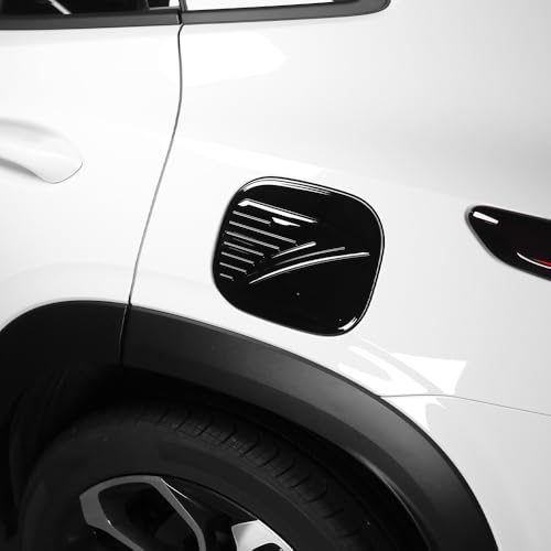 Fuel Tank Door Trim Cover Compatible with Chevy Trax 2024 2025, ABS Exterior Gas Cap Scratch Protection Sticker-Black - color: Black