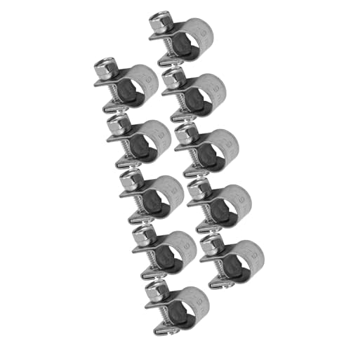 10pcs Stainless Steel Hose Clamps – Adjustable 6-20mm Fuel Line Pipe Clips for Air, Water, Silicone & Fuel Hoses (7-9Mm) - size: 7-9Mm