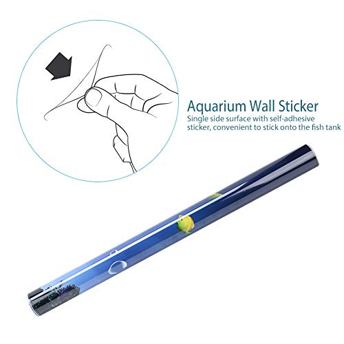 Aquarium Background Wall Sticker, PVC Self Adhesive Fish Tank Decoration, Thick Non Glare Fadeless Design with High Transparency for Freshwater and Saltwater (122 * 50cm) - size: 122*50cm