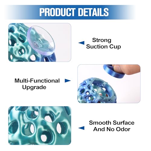 Shrimp Cave, Shrimp Hides for Aquarium, Betta Fish Hideout with Suction Cup Tank Accessories for Fish Tank Decor, Hiding & Resting, Betta Fish Habitat Tank Ornament Accessories - color: Blue-green Gradient