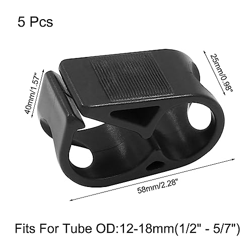 5 Pcs 1/2" - 5/7" Tube O.D. Plastic Tubing Clamps, Adjustable Tube Clamp Shut Off Hose Clamp, Laboratory Pinch Valve Flow Control Hose Clamp (Black) - color: Black, size: 1/2" - 5/7"