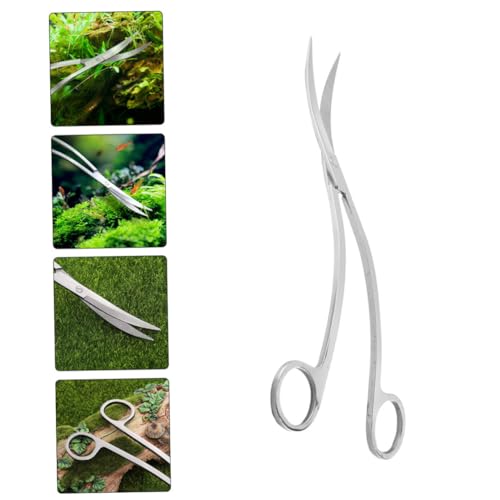 Yardwe Ergonomic Design Stainless Steel Aquarium Wave Scissor for Low-growing Plant Trimming Aquarium Tools