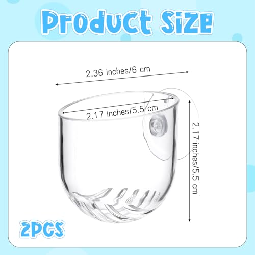 Gjinxi Aquarium Plant Holder, 2 Pcs Fish Tank Plant Pot, Clear Acrylic Aquatic Plant Cup, Red Worm Fish Shrimp Feeder, Aquarium Planter Cup with Suction Cup for Home Fish Tank Aquascape Decor