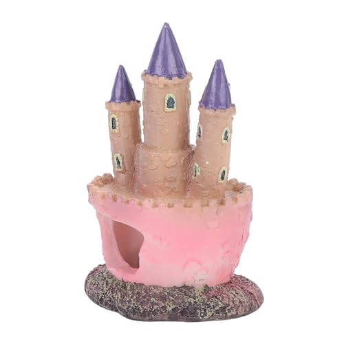 Resin Cartoon Castle Shape Ornaments Landscape Decoration for Aquarium Fish Reptiles Tank Made of Quality Resin Material Durable and Safe for Fish Tank Aquarium Reptile Box