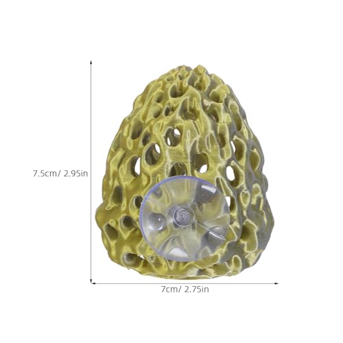 Garneck Shrimp Dome Hide: Shrimp Hides for Aquarium - Betta Fish Hideout with Suction Cup - Fish Tank Habitat Ornament Accessories - Aquarium Hiding Decor Golden - color: Golden