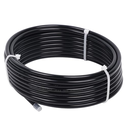 LokoCar Nylon Air Line 50ft 1/4" OD Pneumatic Nylon Tube DOT Approved SAE J844 Airline For Air Brake Tubing or Fluid Transfer Black - size: 1/4" OD 50 Feet