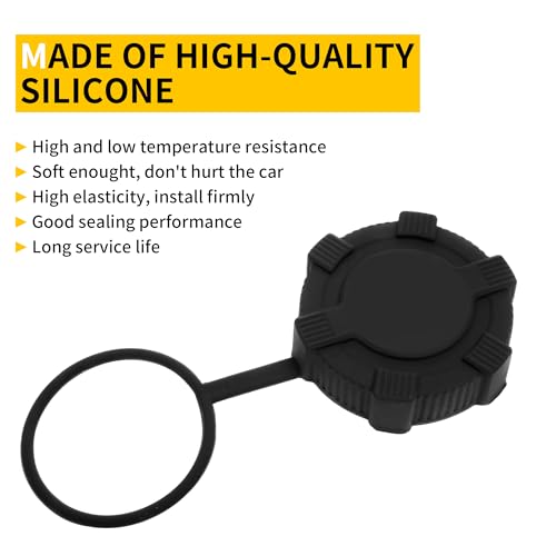 2.375" ID Capless Gas Cap Cover w/Anti-loss Tether, Car Fuel Tank Filler Cap Replacement for Chevy GMC Buick Cadillac Ford Accessories, Dust Water Dirt Protection Cover, 1PC Silicone Flag Black - color: All Black, size: With 2.375" ID Capless Fuel Tank