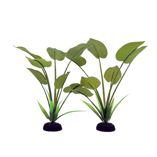 Silk Aquarium Plants for Betta Fish Tank, 2 Pcs 7.8 Inch Small Silk Aquarium Plant Aquatic Water Grass Decoration (Green, 8 Inch) - color: Green