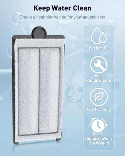 Pawfly 4 Pack Filter Cartridges for PHF-300S PRO Hang on Back Aquarium Filter, Fish Tank Filter Pad, Filter Media for Freshwater & Saltwater, White Aquarium Sponge for Filtration, 5" × 3.2" - size: for 15 Gallons Tank