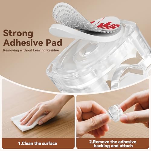 6Pack Rotatable Cord Organizer,Spring Cable Clips Desk Cable Management Cord Holder Adhesive Phone Charger Cord Clips for Home Office Car Wall Nightstand Accessories, Clear - color: Clear, size: 6Pack