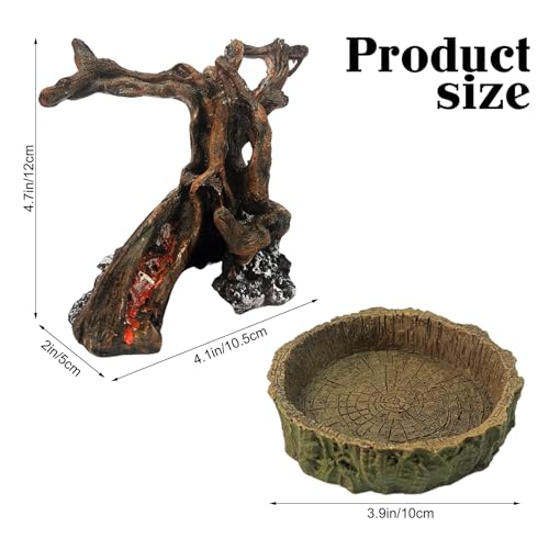 Rainmae Resin Hermit Crab Toy, 4.1 x 2.2 x 4.7 inches, Climbing and Hide Cave, Natural Tree Trunk Ornament for Small Animals, Gecko, Reptile, Lizard, Turtle, Frog, Chinchilla, Ferret